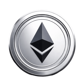 Schwebender Ethereum-ETH-Kryptowährungs-Coin als Grafikelement