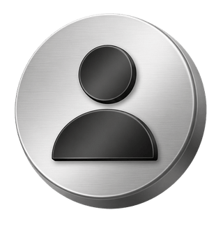 Dekoratives silbernes 3D-Icon eines Benutzer-Avatars auf der FAQ-Seite